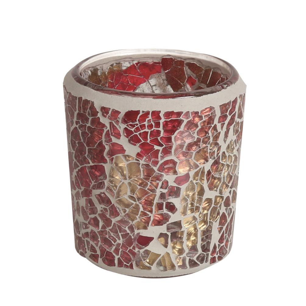 Aroma Red & Gold Crackle Tealight & Votive Holder £4.49